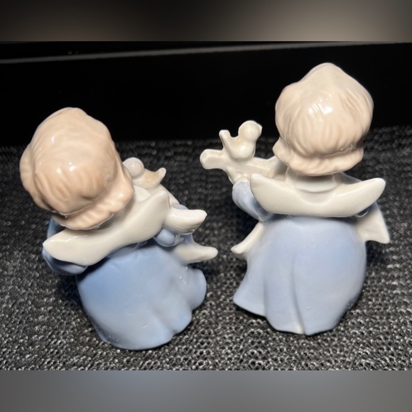 Set (2) Vintage Sanmyro Japan Porcelain Songbird Angels Mandolin Concertina 3.5” - Picture 5 of 12